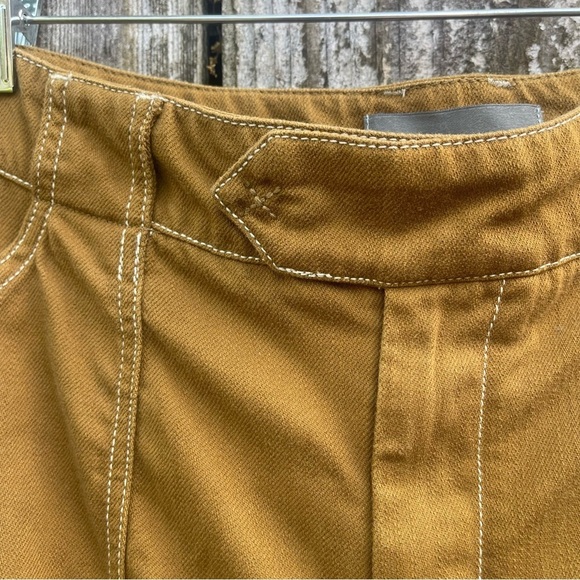 Anthropologie / Porter Wide Leg Cropped Pants / Spicy Mustard Brown / Size 10 - Picture 6 of 9
